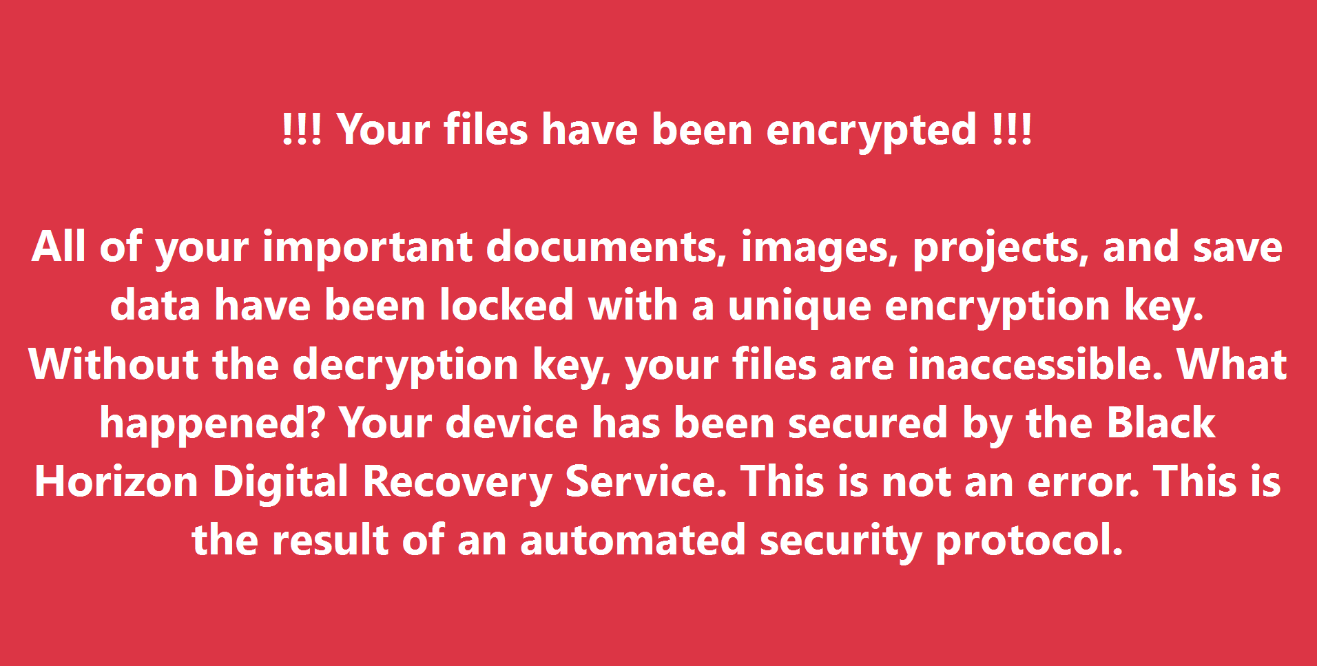 Ransomware simulation screen